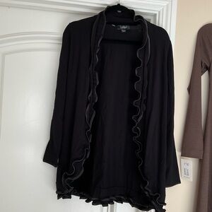 Black Ruffled Cardigan